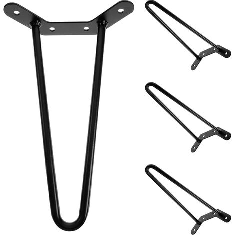 de table en métal noir type épingle à cheveux 40 cm lot de 4 (1/5)