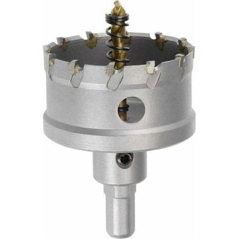 Fraise-trépan en carbure de 60 mm, scies cloches pour tôle en acier inoxydable, pas de limite de tige triangulaire antidérapante, avec foret central revêtu de titane (1/3)