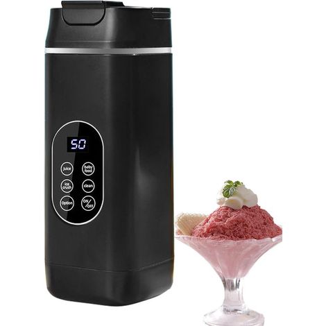 Batidora portátil inalámbrica negra con pantalla digital, 4 funciones y limpieza automática: ideal para batidos, hielo y comida para bebés (1/5)
