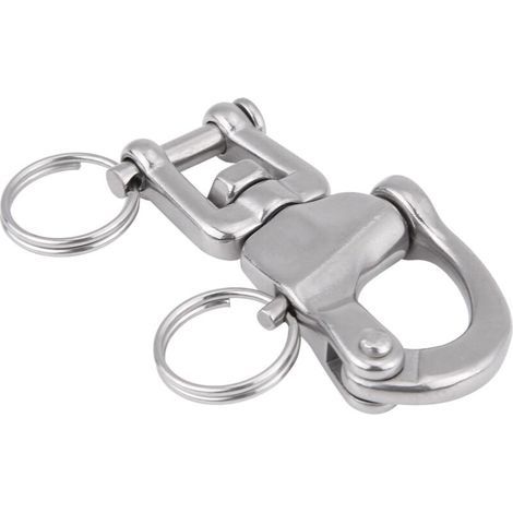 Manille à ressort rotatif pour fourche marine, connecteur de chaîne en acier inoxydable 316 (70mm) (1/4)