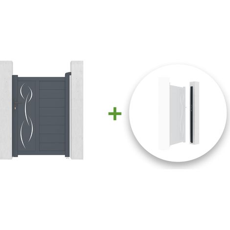 Casanoov – Portillon aluminium 100x145cm – Semi-ajouré gris anthracite RAL 7016 – Kit d'installation inclus – Pour montage rapide et personnalisé (1/5)