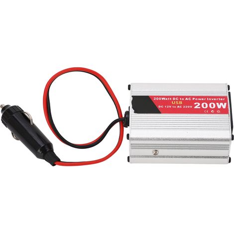 Convertisseur 12V-220V pour Voiture 200W – Onduleur DC12V vers AC220V avec Prise Universelle et Charge Rapide USB, Adaptateur Allume-Cigare (1/5)