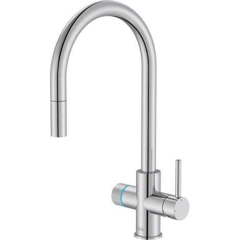 Robinet cuisine avec douchette extractible ROCA Aquafy chromé avec cartouche filtre à eau (1/5)