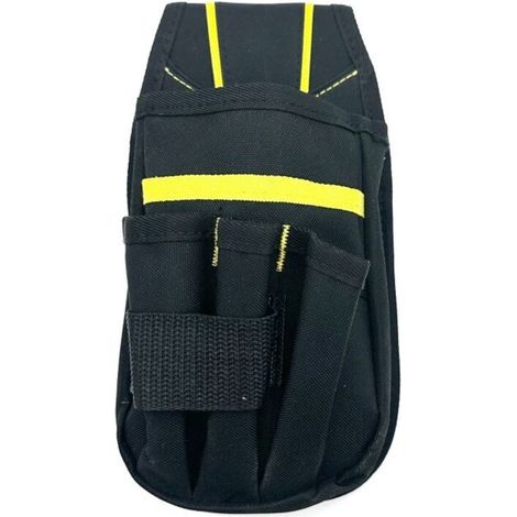 Pochette à Outils pour électricien avec Clip de Ceinture, 5 Poches, Petite Pochette de Travail Durable avec Ceinture réglable pour techniciens électriciens – Noir (1/4)