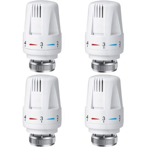 4 PCS Tête Thermostatique Radiateur, Tête Thermostat Radiateur TRV M30 x 1,5, Vanne Thermostatique Radiateur, Vannes de Radiateur de Radiateur pour Système de Chauffage pour Maison et Bureau (1/5)