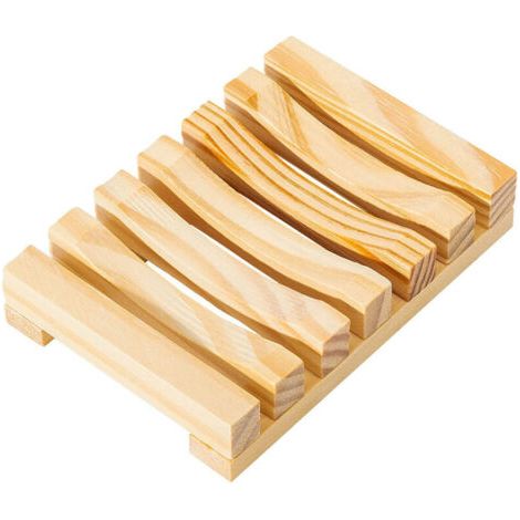 1 Pièces Bambou Naturel en Bois Porte Savons Boîte à Savon, pour Cuisine Salle de Bains Éponge Savon, Éponges et Plus (1/5)