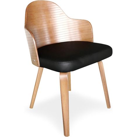 Lot de 2 chaises scandinaves Falbala Naturel et Noir (1/2)