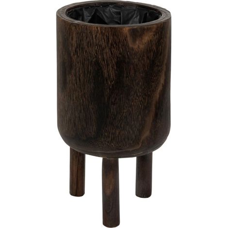 Cache-Pot sur Pied en Bois "Froto" 34cm Marron