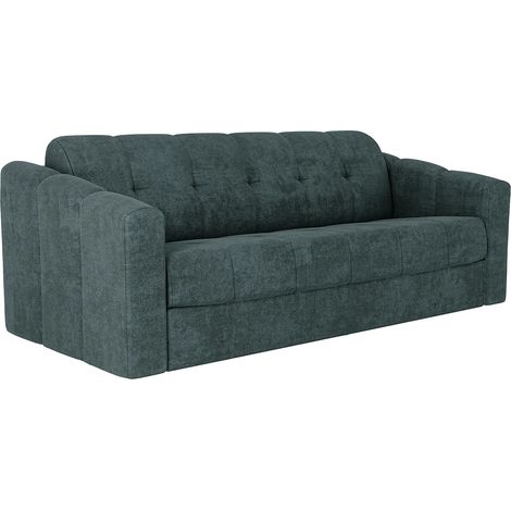 Divano letto 3 posti a ribalta Posto letto 140 cm Materasso 14 cm in Tessuto testurizzato Blu petrolio DARIELO (1/5)