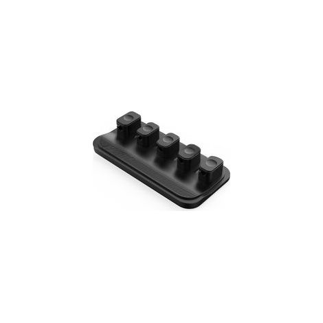 Organiseur de cordon de câble, 5 clips carrés pour la maison, le bureau, la voiture, multi-usages, supports de câbles magnétiques pour table de nuit, noir (1/5)