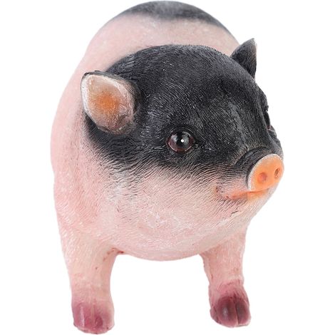 Niedliche kleine Schweinchen-Deko, künstliches Tiermodell aus Harz, Bonsai-Kunsthandwerk, Heimdekoration, Geschenk (1/5)