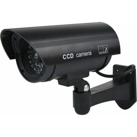 Caméra factice de surveillance CCTV, simulation de caméra de sécurité avec LED infrarouge rouge pour usage extérieur et intérieur (1/3)