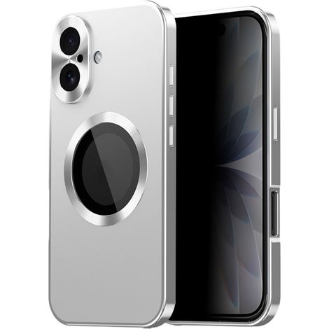 Funda para iPhone 17, con cristal de privacidad, para MagSafe - plateada (1/5)