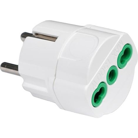 Adaptador Schuko S31 a 1P17/11 Fanton y toma bifilar italiana 10/16A 81090 (1/5)
