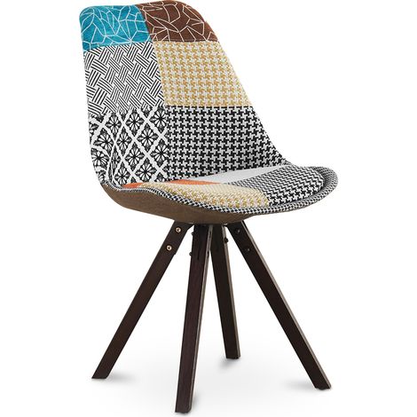 Esszimmerstuhl - Bezogen mit Patchwork - Patty Multicolor