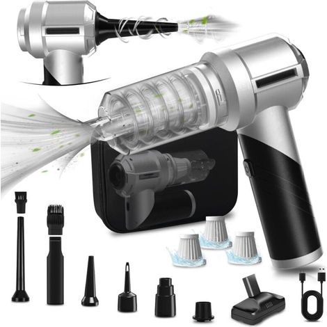4-en-1 Aspirateur Voiture Puissant sans Fil, 21KPA Mini Aspirateur a Main sans Fil avec Moteur Brushless, 3 Niveaux Réglables, Pliable, pour Souffleur Air Comprimé Nettoyage PC & Bureau (1/4)