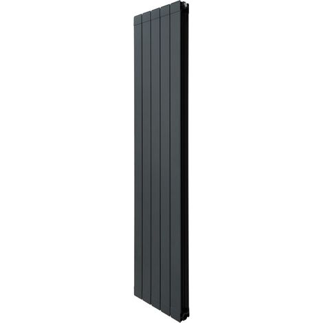 Radiatore di Design in Alluminio 1800mm x 395mm Verticale Doppio Pannello Piatto A Colonna Termosifone Moderno Leggero Grigio Antracite Spazzola Kit di Fissaggio Staffe Inclusi