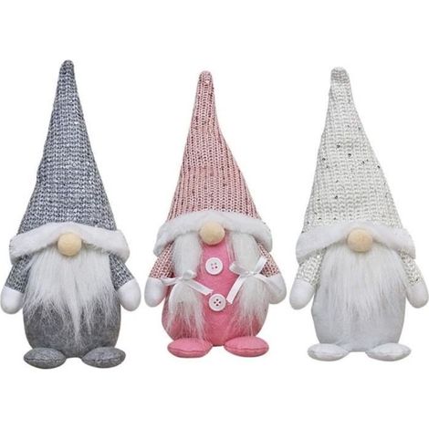 Weihnachtsschmuck - ZWERG - Strick-Weihnachtsmann - Plüsch - 31x14 cm - Innendekoration