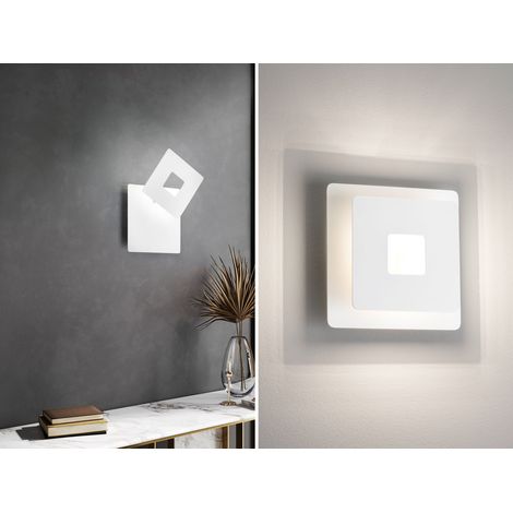 Verstellbare LED Wandleuchte HENNES Weiß eckig, Höhe 18cm (1/5)