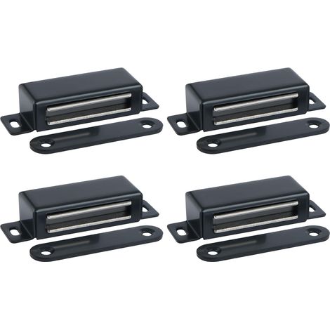 4 Pièces Aimant Porte Placard 7 CM pour Porte de Placard de Cuisine, Loquet de Porte Magnétique Aimant Meuble Fermeture pour Tiroir, Armoire, en Acier Inoxydable (1/5)
