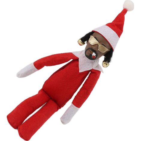 Poupée elfe noire de Noël en résine et feutrine, jouet hip-hop, décoration de Noël pour la maison, les fêtes, le porche, le bureau, les festivals D1 (1/5)