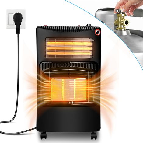 SWANEW Stufa a Gas Stufetta Elettrica 4200W con Bombola GPL a Infrarossi 3 Potenze - Stufa con Vano Porta Bombola, Dispositivo di Sicurezza (1/5)