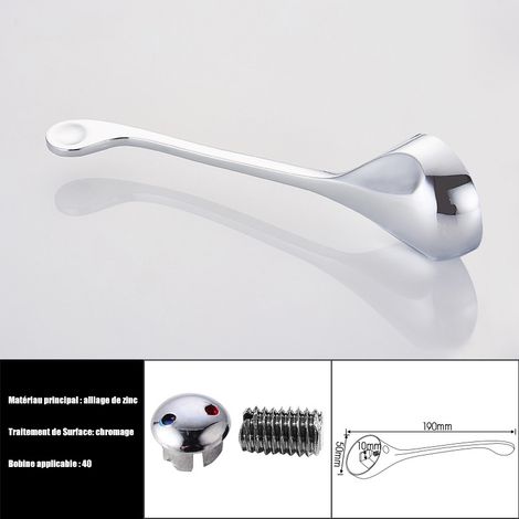 Maniglia di ricambio unica per rubinetto con viti, maniglie per rubinetto caldo e freddo per rubinetti da cucina e da bagno / applicabile al nucleo della valvola da 40 mm, 10 x 10 mm