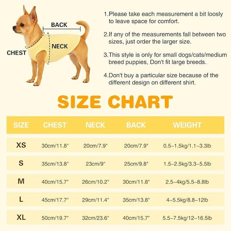 Chemises sans Manches pour Chien - T-Shirt pour Chiot - pour Chiens de Petite et Moyenne Taille (1/4)