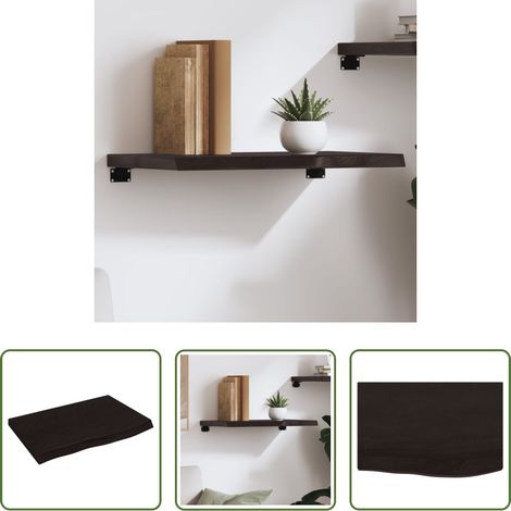 Rangement -  Étagère murale marron foncé bois chêne massif traité (1/5)