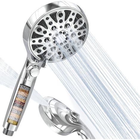 Cabezal de ducha con filtro, 8+2 modos de rociado para ahorrar agua, cabezal de ducha de alta presión, cabezal de ducha antical, cabezal de ducha con filtro ajustable (1/5)