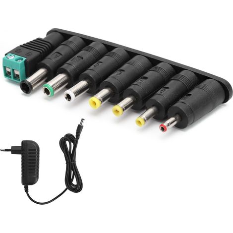 Adaptateur Alimentation 12V 2A pour Ruban LED avec 8 Embouts DC et Chargeur Universel 100‑240V Prise Européenne (1/5)