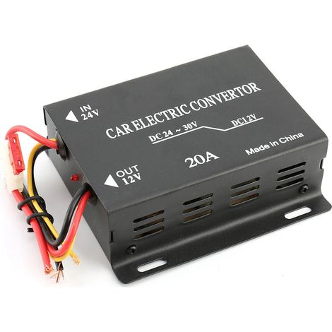 Convertisseur de tension 24V à 12V 20A haute puissance, abaisseur pour voiture, onduleur DC-DC, adaptateur régulateur (1/5)