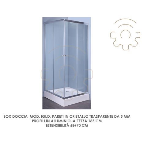 Salone – Paroi de douche Iglo mur verre transparent 5mm – Hauteur 185 cm – Extensibilité 68 à 70 cm – Design moderne et épuré