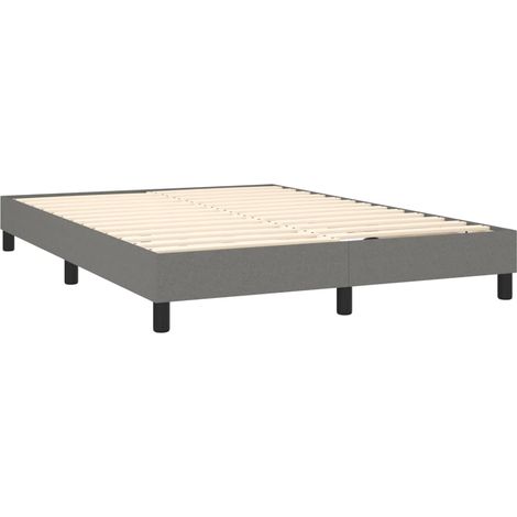 Somier de láminas sobre patas estructura de cama 140x190 cm tela gris oscuro TDL0207137