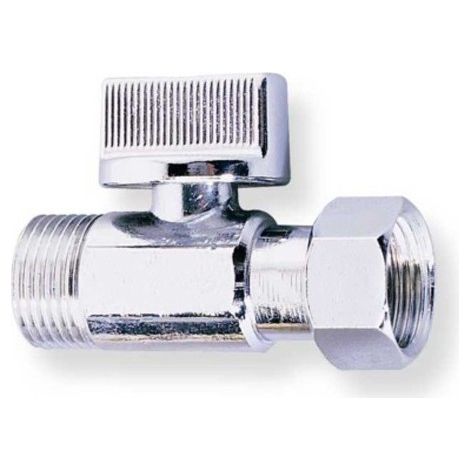 Robinet arrêt wc 1/4 tour droit chrome M-F écrou libre 3/8"