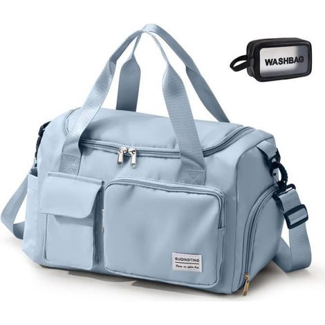 1 Sac de sport,Nylon imperméable,Compartiment chaussures,Sac toilette,Pour voyage fitness femme (1/5)