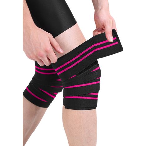 Genouillères ergonomiques (lot de 2) - Support enveloppant pour le renforcement musculaire - Durables et respirantes - 170 cm - Magenta