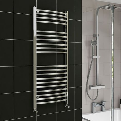 Kartel 1200 x 500mm Curved Towel Raidiator Rail Chrome (1/4)