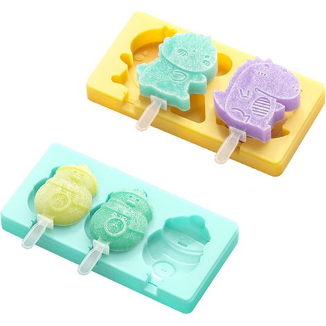 Máquina para hacer paletas de 2 piezas, molde para helado DIY, módulo de helado reutilizable, moldes para helado DIY reutilizables, molde para helado de sorbete para niños y adultos (1/5)