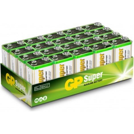 GP Battery Super Alkaline Batterie 9V / 1604A / 6LF22 (20er-Pack)