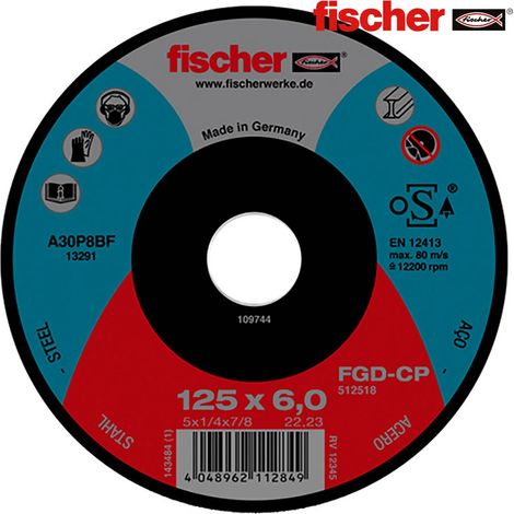 FISCHER FGD-CP Disco abrasivo Ø125x6x22,23 per Carbonio 512518