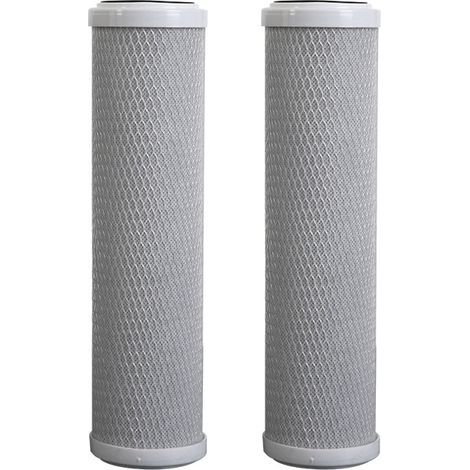 2pcs Bloc Charbon actif 10 pouces 254mm 5µ Insert Filtration (1/4)
