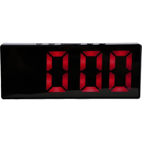 Réveil Miroir LED Horloge Numérique Écran 6,25 Pouces Backup Pile Luminosité Réglable Double Alarmes Fonction Snooze Chambre Bureau Cadre Noir - Lumière Rouge (1/5)