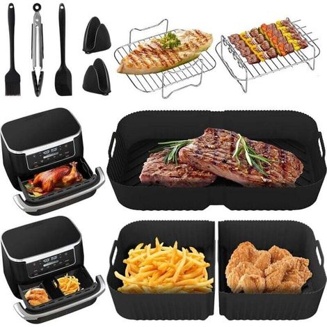 Set di 14 accessori in silicone per friggitrice ad aria, stampo in silicone per friggitrice ad aria AF500EU da 10,4 litri, accessori AF500EU 1 x 10,4 litri + 2 x 5,2 litri (1/4)