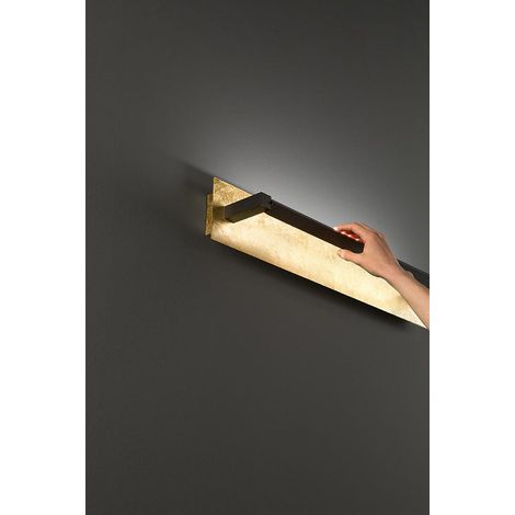 Foglia - Applique LED 12W, CCT 2700K-4000K, L.43 cm, orientable à 340, 960 lm, IP20 - Perenz - Feuille d'or (1/3)