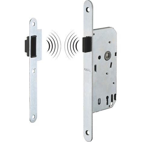 Thirard – Serrure magnétique encastrée pour porte intérieure – Axe 40mm – Bec de cane sans clé – Finition fer satiné – Têtière à bouts ronds