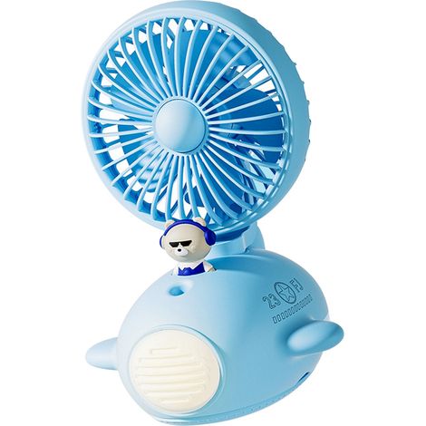 Schöner Luftbefeuchter/Ventilator mit Luftsprühfunktion, USB-Ladefunktion, ideal für Studentenwohnheime, Büros oder Schulen, blau. (1/5)