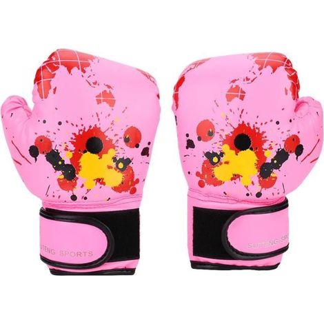 Gants de boxe - Enfant - Rose - Cuir PU - 28x17x10 cm (1/4)