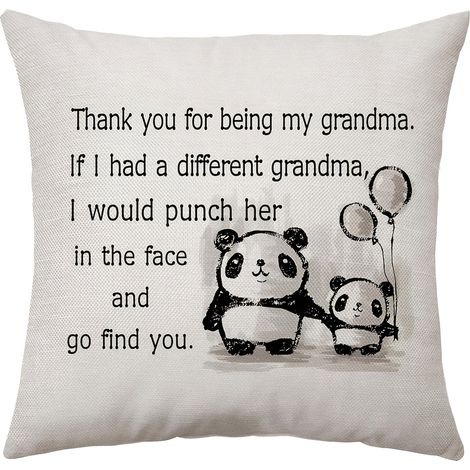 Cadeaux pour grand-mère offerts par ses petits-enfants, cadeaux pour nounou, cadeaux d'anniversaire pour grand-mère, housse de coussin, taie d'oreiller (merci d'être ma grand-mère) (1/5)