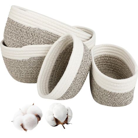 Cesta de algodón tejido , juego de 1, adecuada para la habitación de los niños y el baño, uso multiusos.